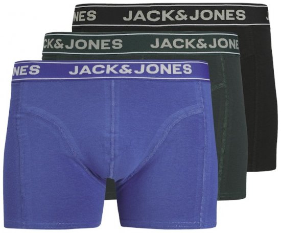 Jack & Jones Black Friday Trunks 3-Pack Blue Black - Бельо & Бански шорти - Мъжко бельо големи размери