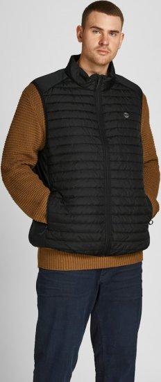 Jack & Jones MULTI BODYWARMER With COLLAR Black - Якета - мъжки якета големи размери