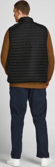 Jack & Jones MULTI BODYWARMER With COLLAR Black - Якета - мъжки якета големи размери