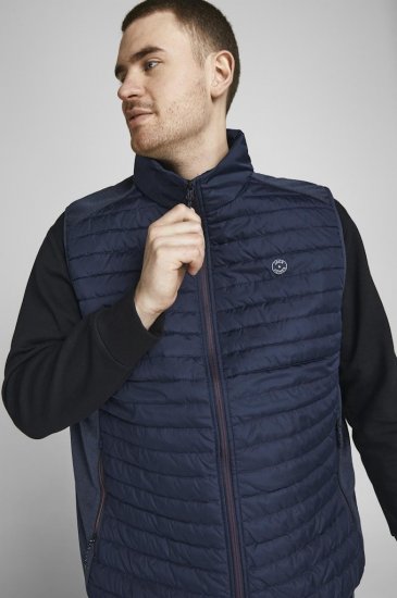 Jack & Jones MULTI BODYWARMER With COLLAR Navy Blazer - Якета - мъжки якета големи размери