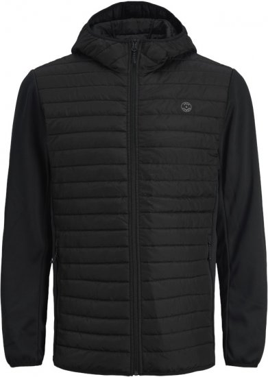 Jack & Jones MULTI QUILTED SET-IN Sleeves Jacket Black - Якета - мъжки якета големи размери
