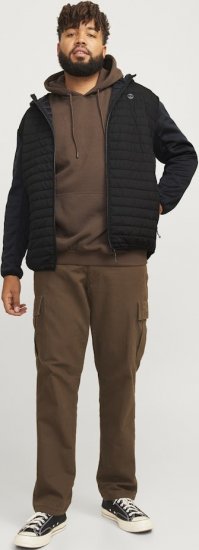 Jack & Jones MULTI QUILTED SET-IN Sleeves Jacket Black - Якета - мъжки якета големи размери