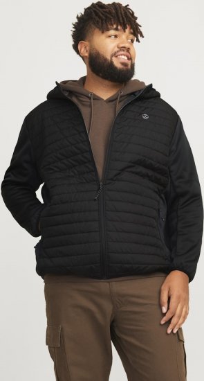 Jack & Jones MULTI QUILTED SET-IN Sleeves Jacket Black - Якета - мъжки якета големи размери