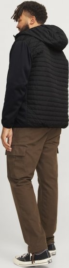 Jack & Jones MULTI QUILTED SET-IN Sleeves Jacket Black - Якета - мъжки якета големи размери
