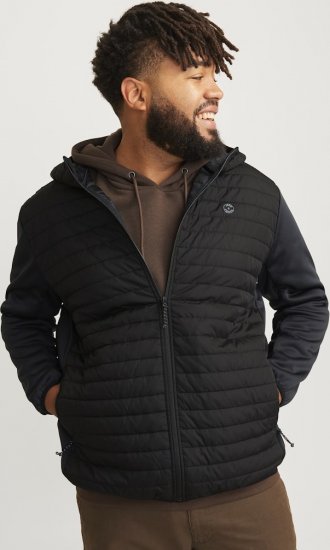 Jack & Jones MULTI QUILTED SET-IN Sleeves Jacket Black - Якета - мъжки якета големи размери