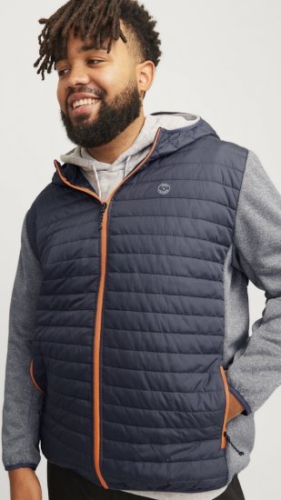 Jack & Jones MULTI QUILTED SET-IN Sleeves Jacket Grey Melange - Якета - мъжки якета големи размери