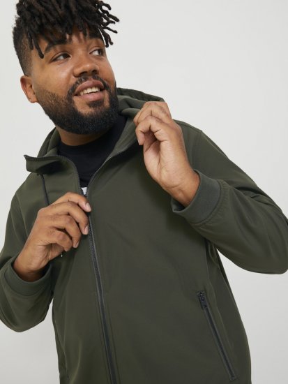 Jack & Jones BASIC Water-Resistant Softshell Jacket Green - Якета - мъжки якета големи размери