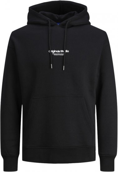 Jack & Jones ESTERBRO Hoodie Black - Суичъри & cуичъри с качулка - мъжки суичъри големи размери
