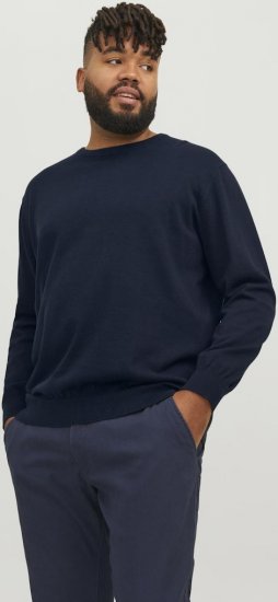 Jack & Jones BASIC Knitted Sweater Navy Blazer - Суичъри & cуичъри с качулка - мъжки суичъри големи размери