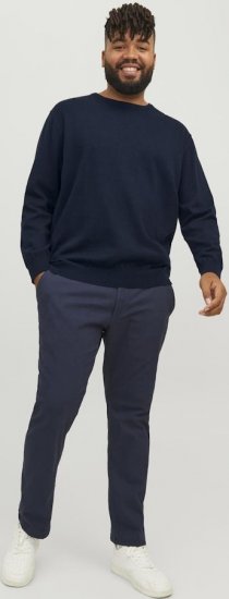Jack & Jones BASIC Knitted Sweater Navy Blazer - Суичъри & cуичъри с качулка - мъжки суичъри големи размери