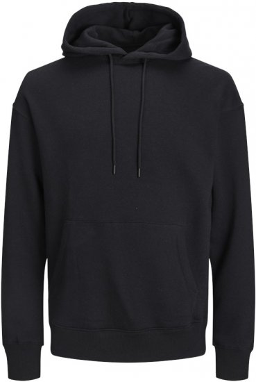 Jack & Jones BRADLEY Hoodie Black - Суичъри & cуичъри с качулка - мъжки суичъри големи размери
