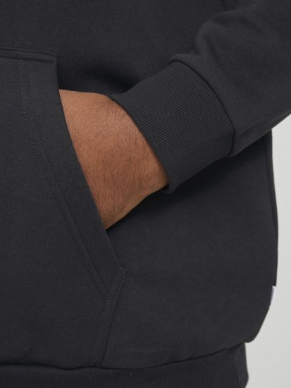 Jack & Jones BRADLEY Hoodie Black - Суичъри & cуичъри с качулка - мъжки суичъри големи размери