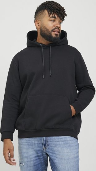 Jack & Jones BRADLEY Hoodie Black - Суичъри & cуичъри с качулка - мъжки суичъри големи размери