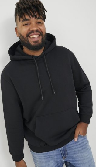 Jack & Jones BRADLEY Hoodie Black - Суичъри & cуичъри с качулка - мъжки суичъри големи размери