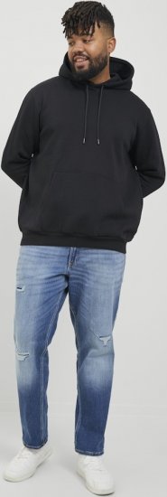 Jack & Jones BRADLEY Hoodie Black - Суичъри & cуичъри с качулка - мъжки суичъри големи размери
