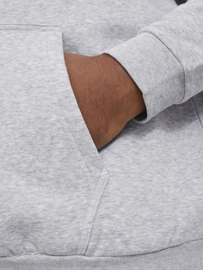 Jack & Jones BRADLEY Hoodie Light Grey Melange - Суичъри & cуичъри с качулка - мъжки суичъри големи размери