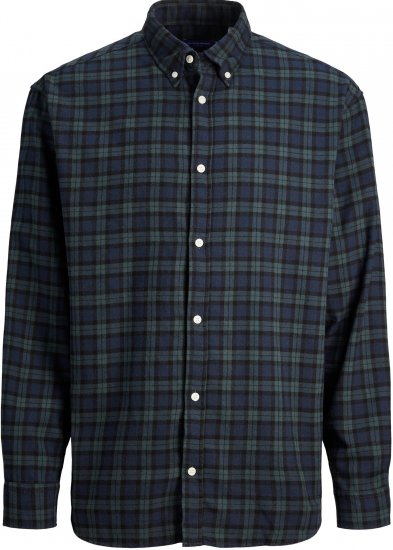 Jack & Jones JORCOZY FLANNEL CHECK SHIRT LS navy - Ризи - мъжки ризи големи размери