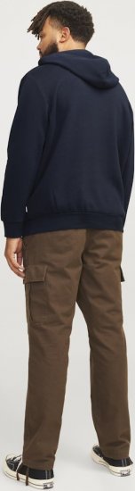 Jack & Jones CORP LOGO PLAY 5 Print Hoodie Navy Blazer - Суичъри & cуичъри с качулка - мъжки суичъри големи размери