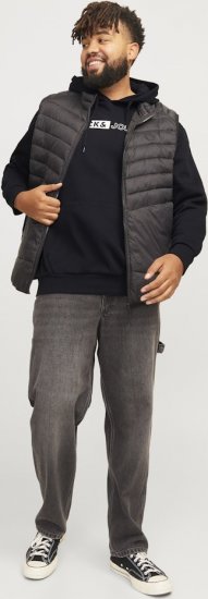 Jack & Jones CORP LOGO PLAY 5 Print Hoodie Black - Суичъри & cуичъри с качулка - мъжки суичъри големи размери