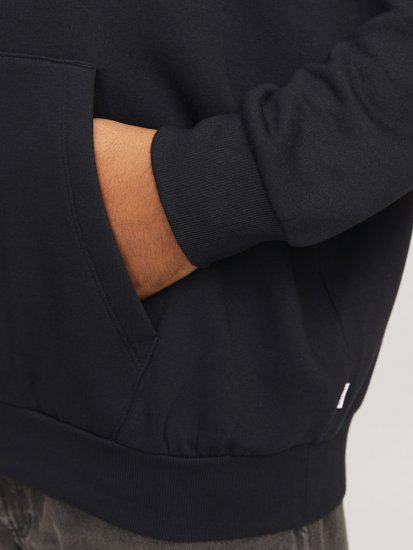 Jack & Jones CORP LOGO PLAY 5 Print Hoodie Black - Суичъри & cуичъри с качулка - мъжки суичъри големи размери