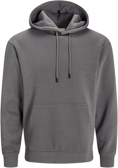 Jack & Jones BRADLEY Hoodie Grey - Суичъри & cуичъри с качулка - мъжки суичъри големи размери