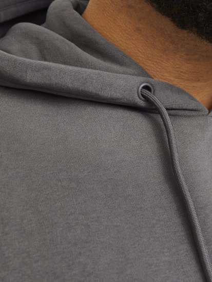Jack & Jones BRADLEY Hoodie Grey - Суичъри & cуичъри с качулка - мъжки суичъри големи размери