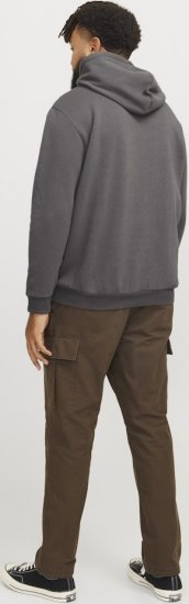 Jack & Jones BRADLEY Hoodie Grey - Суичъри & cуичъри с качулка - мъжки суичъри големи размери
