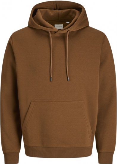 Jack & Jones BRADLEY Hoodie Brown - Суичъри & Суичъри с качулка - мъжки суичъри големи размери