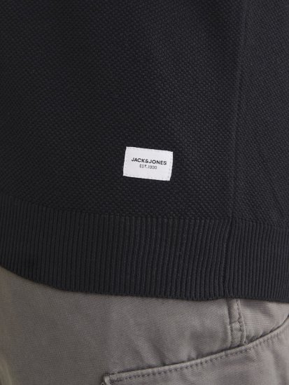 Jack & Jones HILL Knitted Sweater Black - Суичъри & cуичъри с качулка - мъжки суичъри големи размери