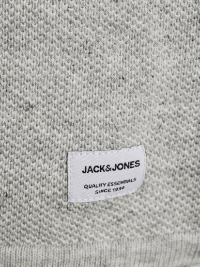 Jack & Jones HILL Knitted Sweater Light Grey Melange - Суичъри & cуичъри с качулка - мъжки суичъри големи размери