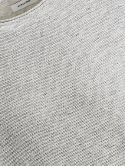 Jack & Jones HILL Knitted Sweater Light Grey Melange - Суичъри & cуичъри с качулка - мъжки суичъри големи размери