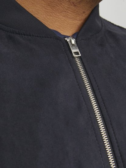 Jack & Jones ROCKY Faux Suede Bomber Jacket Jet Black - Якета - мъжки якета големи размери