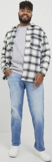 Jack & Jones BRADLEY Sweatshirt Light Grey Melange - Суичъри & cуичъри с качулка - мъжки суичъри големи размери
