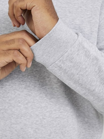 Jack & Jones BRADLEY Sweatshirt Light Grey Melange - Суичъри & cуичъри с качулка - мъжки суичъри големи размери