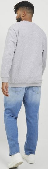 Jack & Jones BRADLEY Sweatshirt Light Grey Melange - Суичъри & cуичъри с качулка - мъжки суичъри големи размери