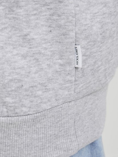 Jack & Jones BRADLEY Sweatshirt Light Grey Melange - Суичъри & cуичъри с качулка - мъжки суичъри големи размери