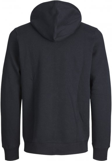 Jack & Jones BRADLEY Zip Hoodi Black - Суичъри & cуичъри с качулка - мъжки суичъри големи размери