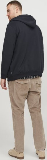 Jack & Jones BRADLEY Zip Hoodi Black - Суичъри & cуичъри с качулка - мъжки суичъри големи размери