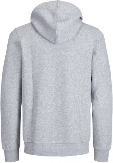 Jack & Jones BRADLEY Zip Hoodie Light Grey Melange - Суичъри & cуичъри с качулка - мъжки суичъри големи размери