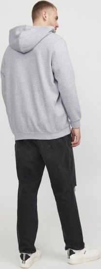Jack & Jones BRADLEY Zip Hoodie Light Grey Melange - Суичъри & cуичъри с качулка - мъжки суичъри големи размери