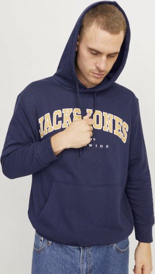 Jack & Jones CALEB Hoodie Navy Blazer - Суичъри & cуичъри с качулка - мъжки суичъри големи размери