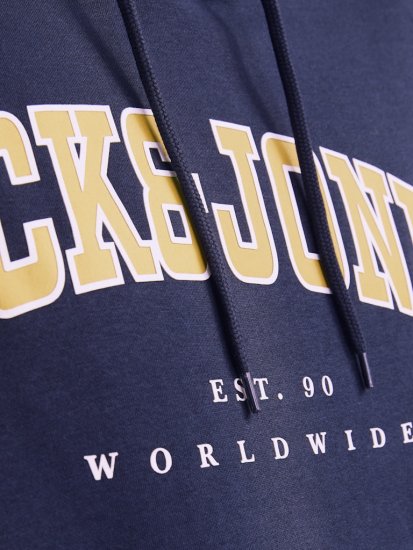 Jack & Jones CALEB Hoodie Navy Blazer - Суичъри & cуичъри с качулка - мъжки суичъри големи размери