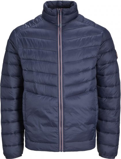 Jack & Jones SPRINT True Red Stitches Quilted Collar Jacket Navy Blazer - Якета - мъжки якета големи размери