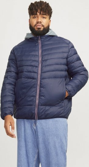 Jack & Jones SPRINT True Red Stitches Quilted Collar Jacket Navy Blazer - Якета - мъжки якета големи размери
