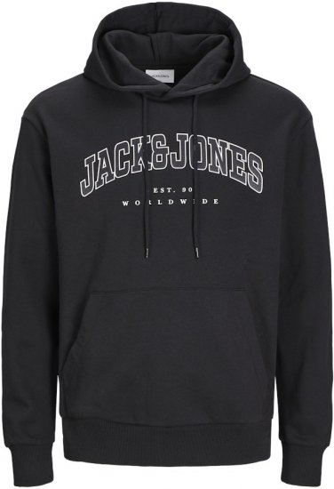 Jack & Jones CALEB Hoodie Black - Суичъри & cуичъри с качулка - мъжки суичъри големи размери