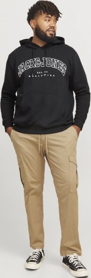 Jack & Jones CALEB Hoodie Black - Суичъри & cуичъри с качулка - мъжки суичъри големи размери