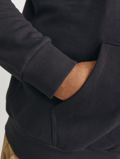 Jack & Jones CALEB Hoodie Black - Суичъри & cуичъри с качулка - мъжки суичъри големи размери
