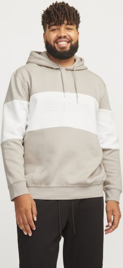 Jack & Jones LEGACY 2 Color Hoodie Beige - Суичъри & cуичъри с качулка - мъжки суичъри големи размери