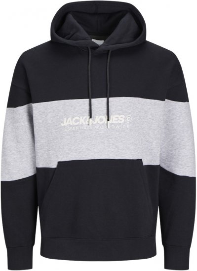 Jack & Jones LEGACY 2 Color Hoodie Black - Суичъри & cуичъри с качулка - мъжки суичъри големи размери