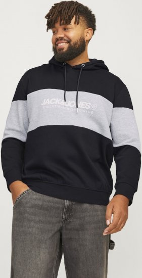 Jack & Jones LEGACY 2 Color Hoodie Black - Суичъри & cуичъри с качулка - мъжки суичъри големи размери